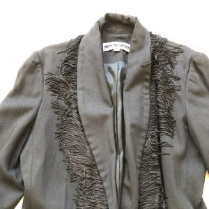 Vintage Fringe Oversized 1980's Black Blazer